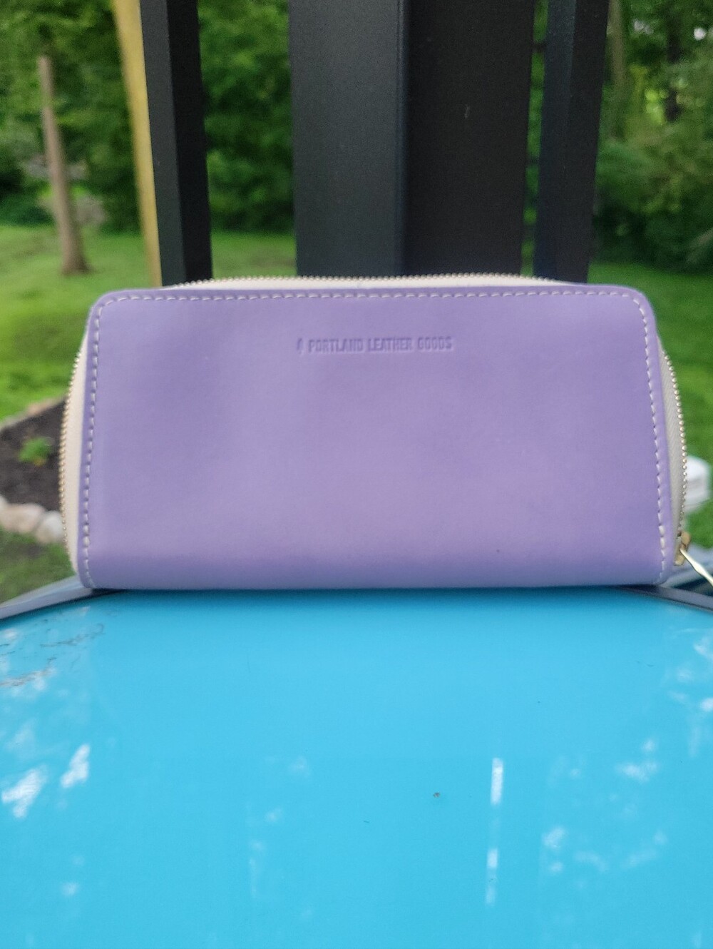 PLG Portland Leather Lavender Zip Wallet - Clutch Bag - Women Large Accordion